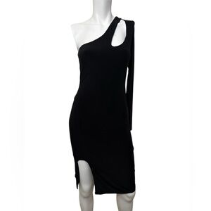 One-Shoulder Black Cocktail Dress